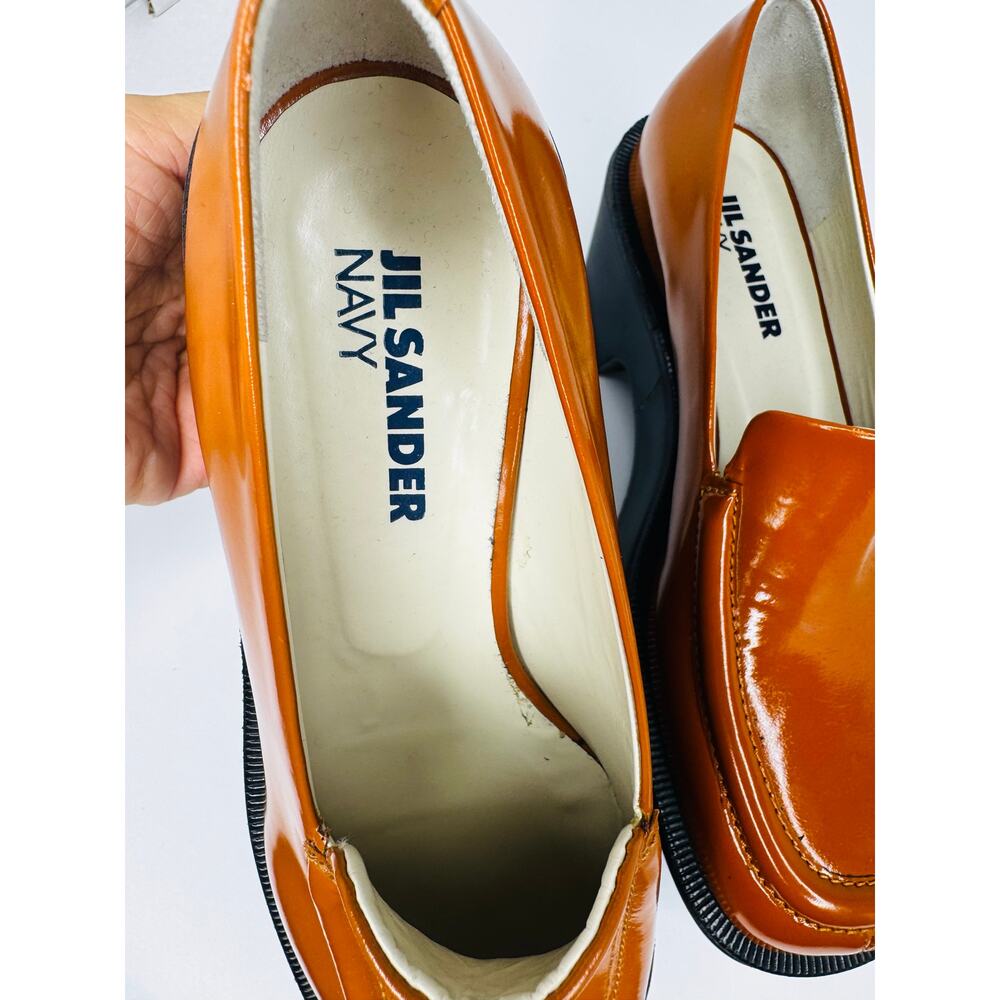 Jil Sander Orange Leather Sculptural Platform Loafers Bold Slip On Size EU 36 - Picture 11 of 11